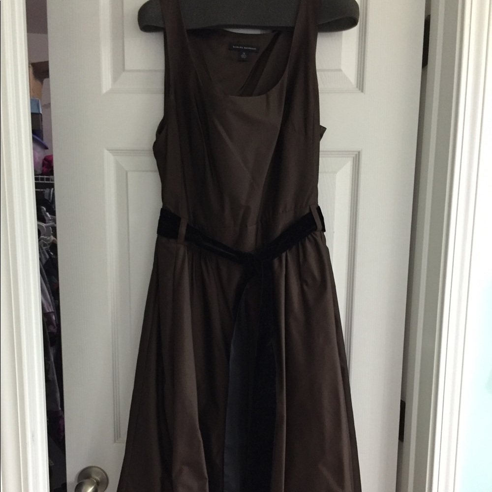 Brown Satin Cocktail Dress